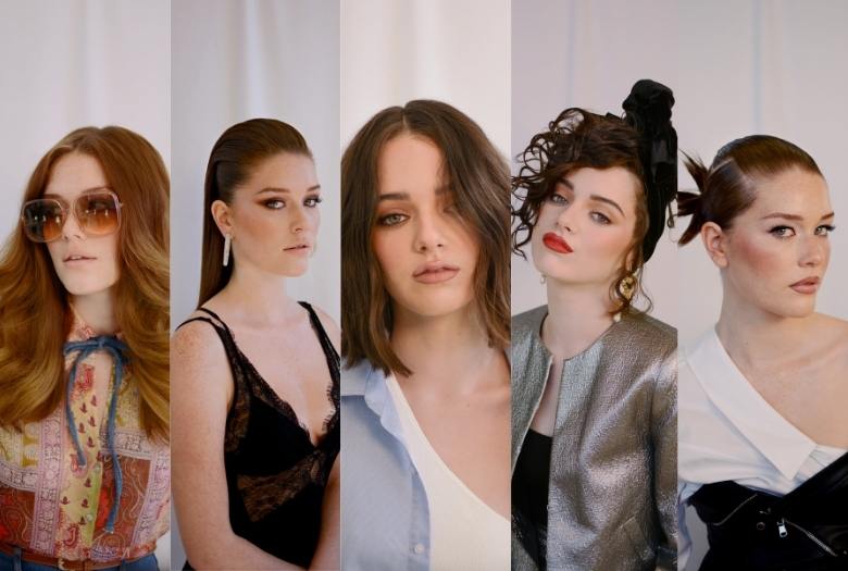 five women showing different hairstyles.